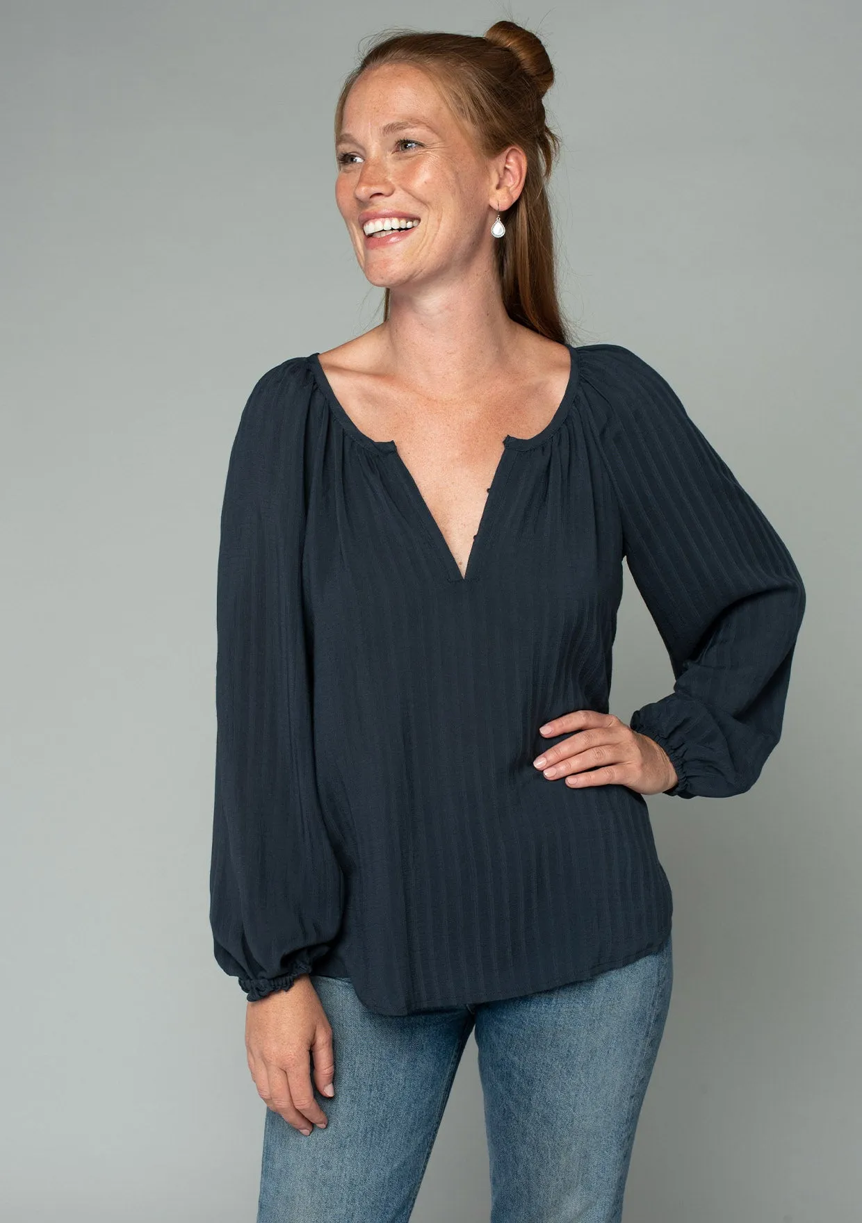 Casual Raglan Long Sleeve Round Neck Blouse