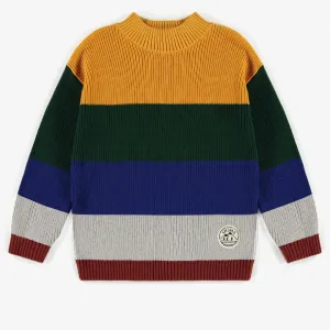 Chandail de maille ligné multicolore, adulte  || Multicolor striped sweater, adult
