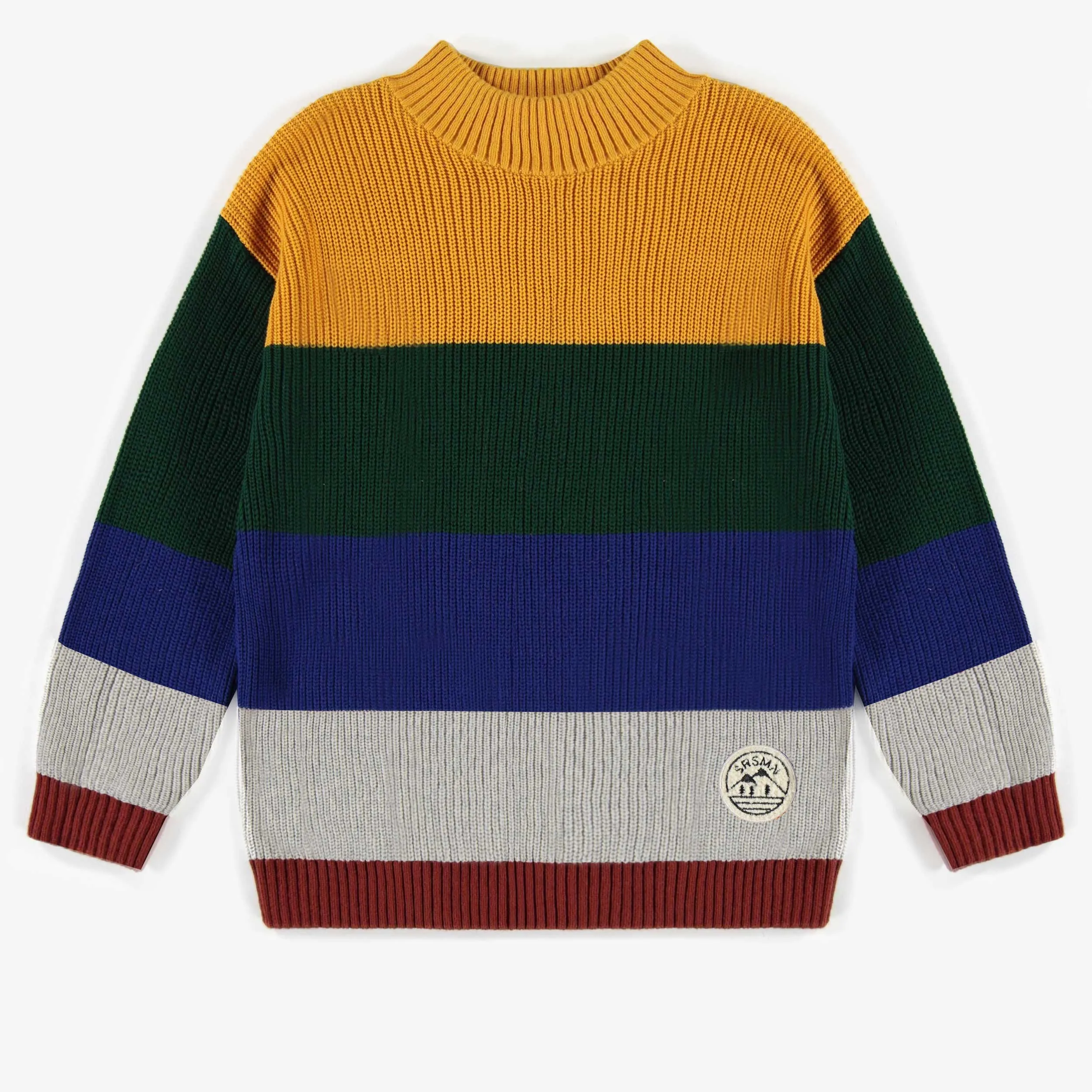 Chandail de maille ligné multicolore, adulte  || Multicolor striped sweater, adult