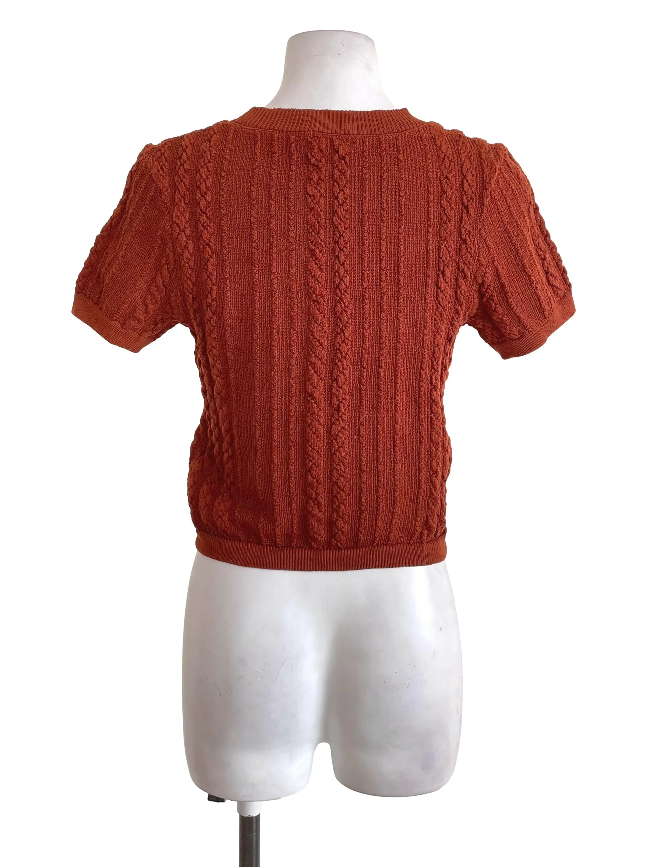 Cinnamon Brown Knit Top TWL