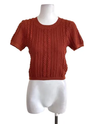 Cinnamon Brown Knit Top TWL