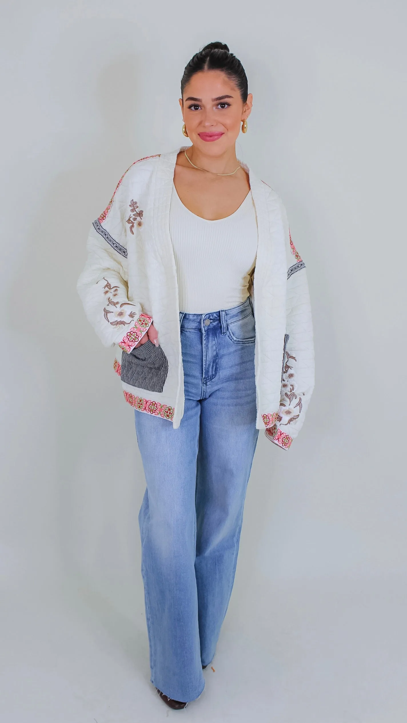 Clara Cream Quilted Jacket