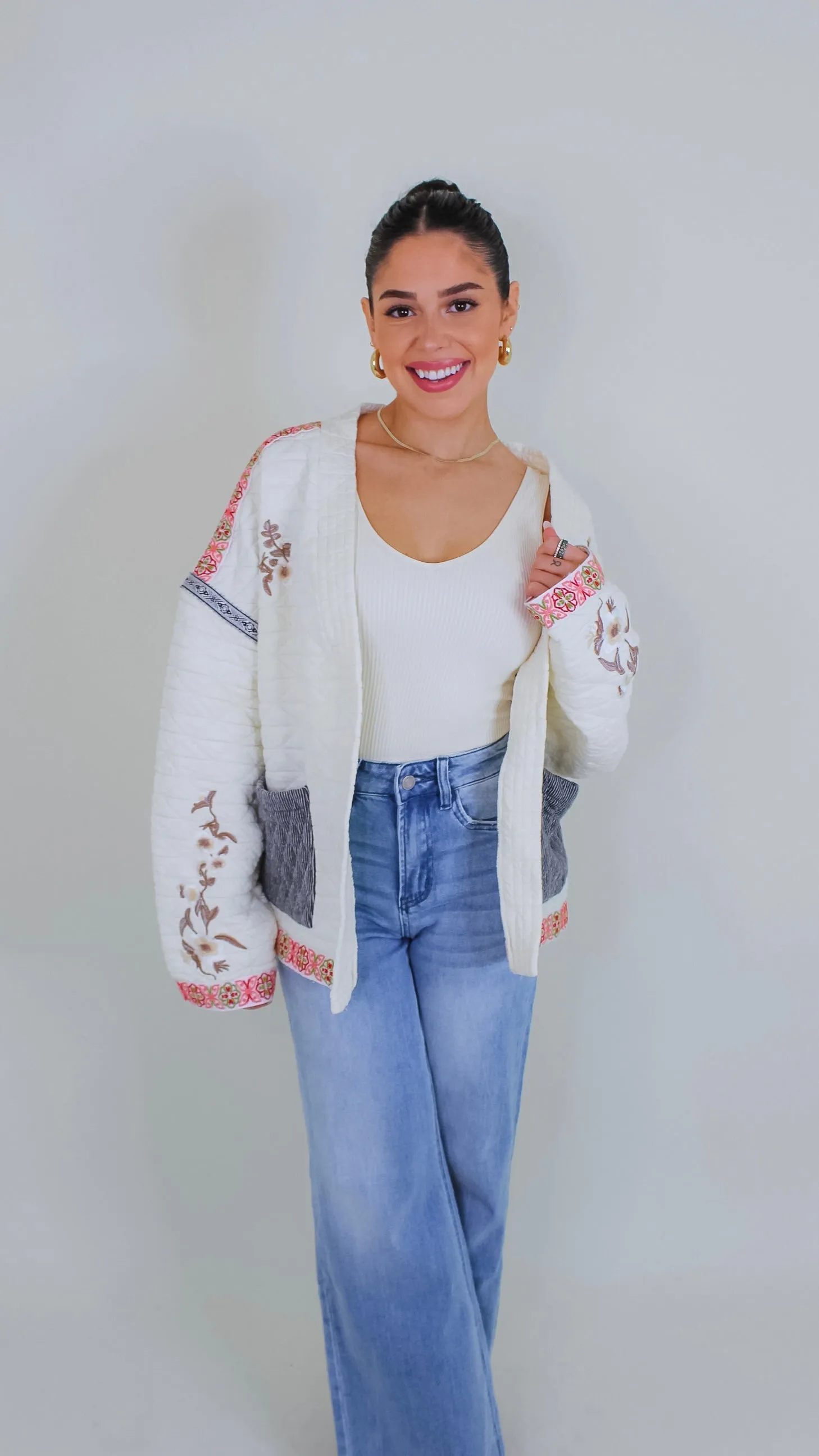 Clara Cream Quilted Jacket