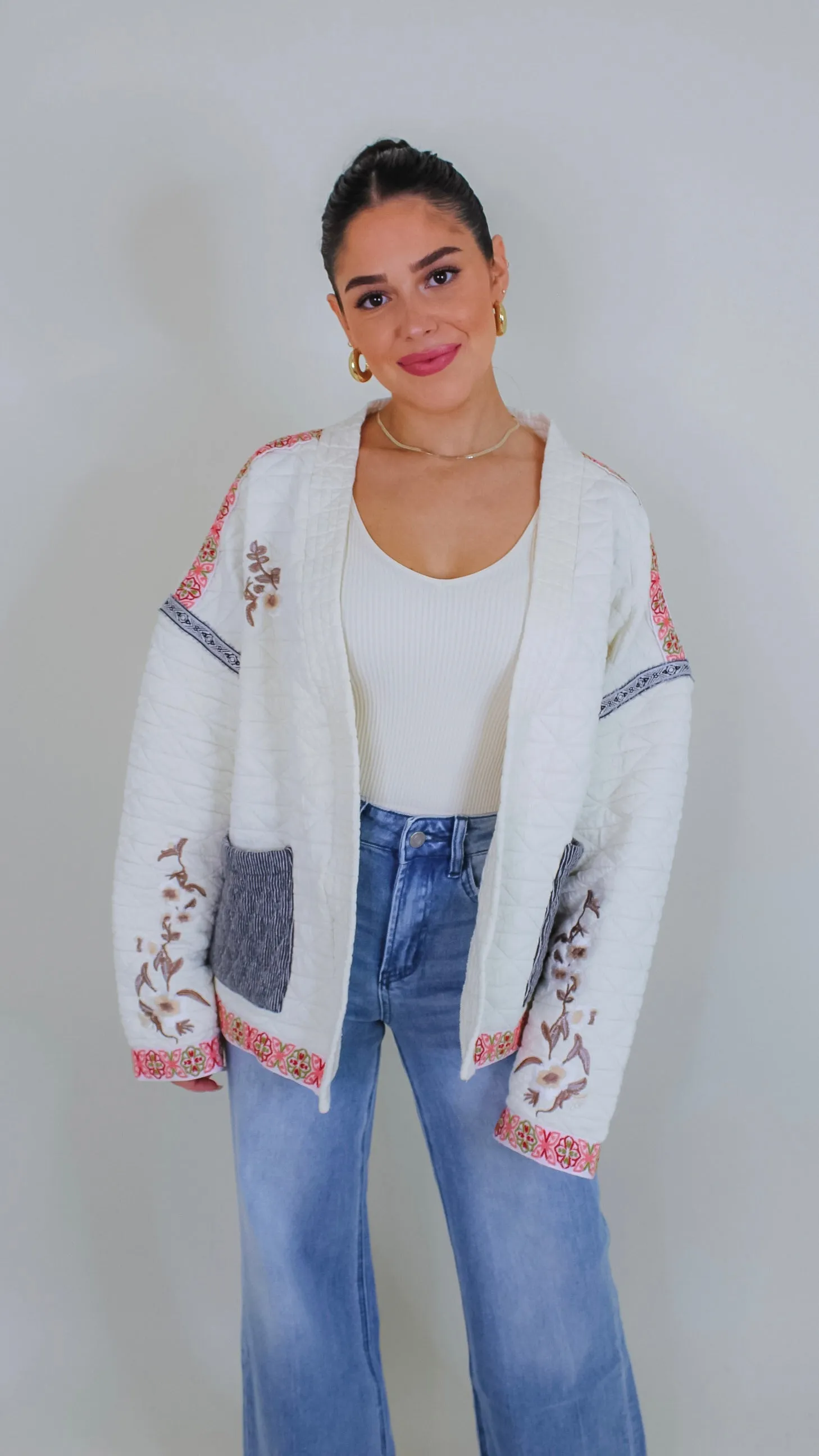 Clara Cream Quilted Jacket