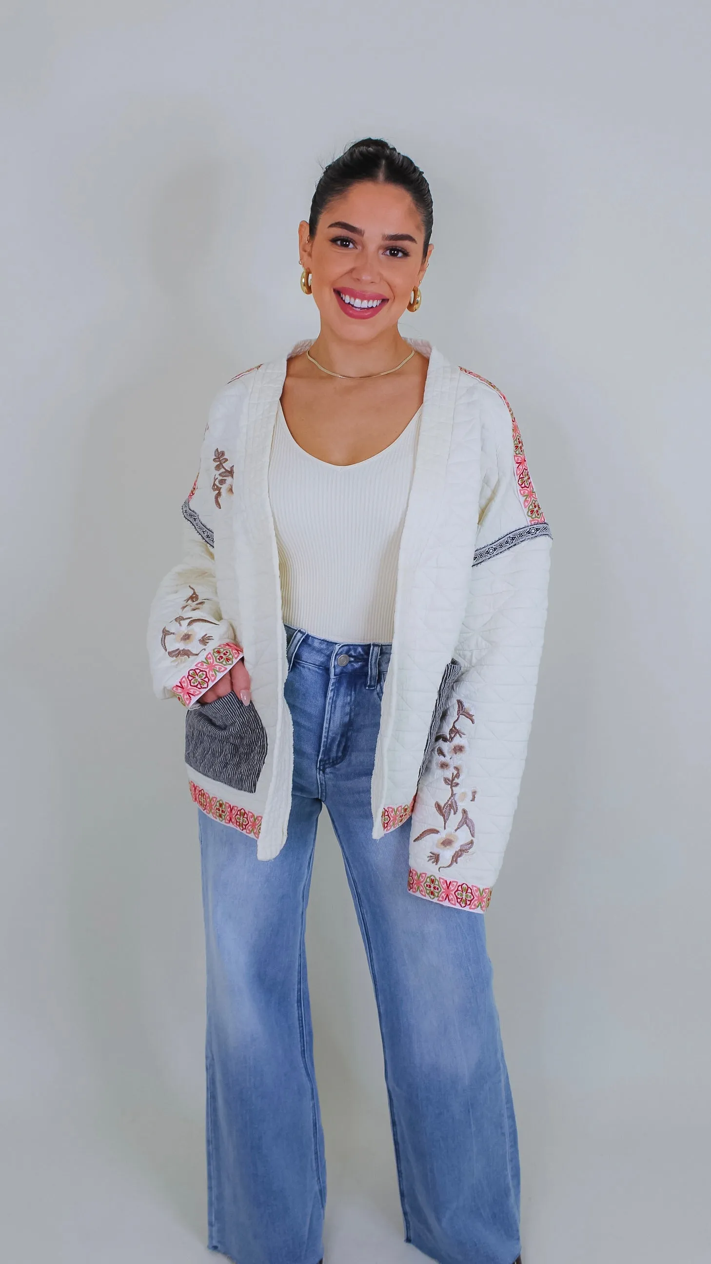 Clara Cream Quilted Jacket