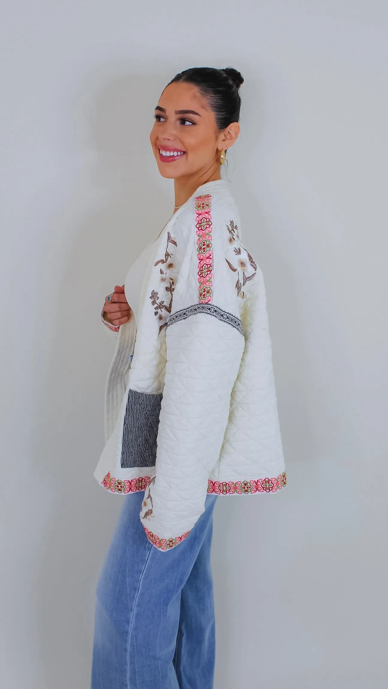 Clara Cream Quilted Jacket