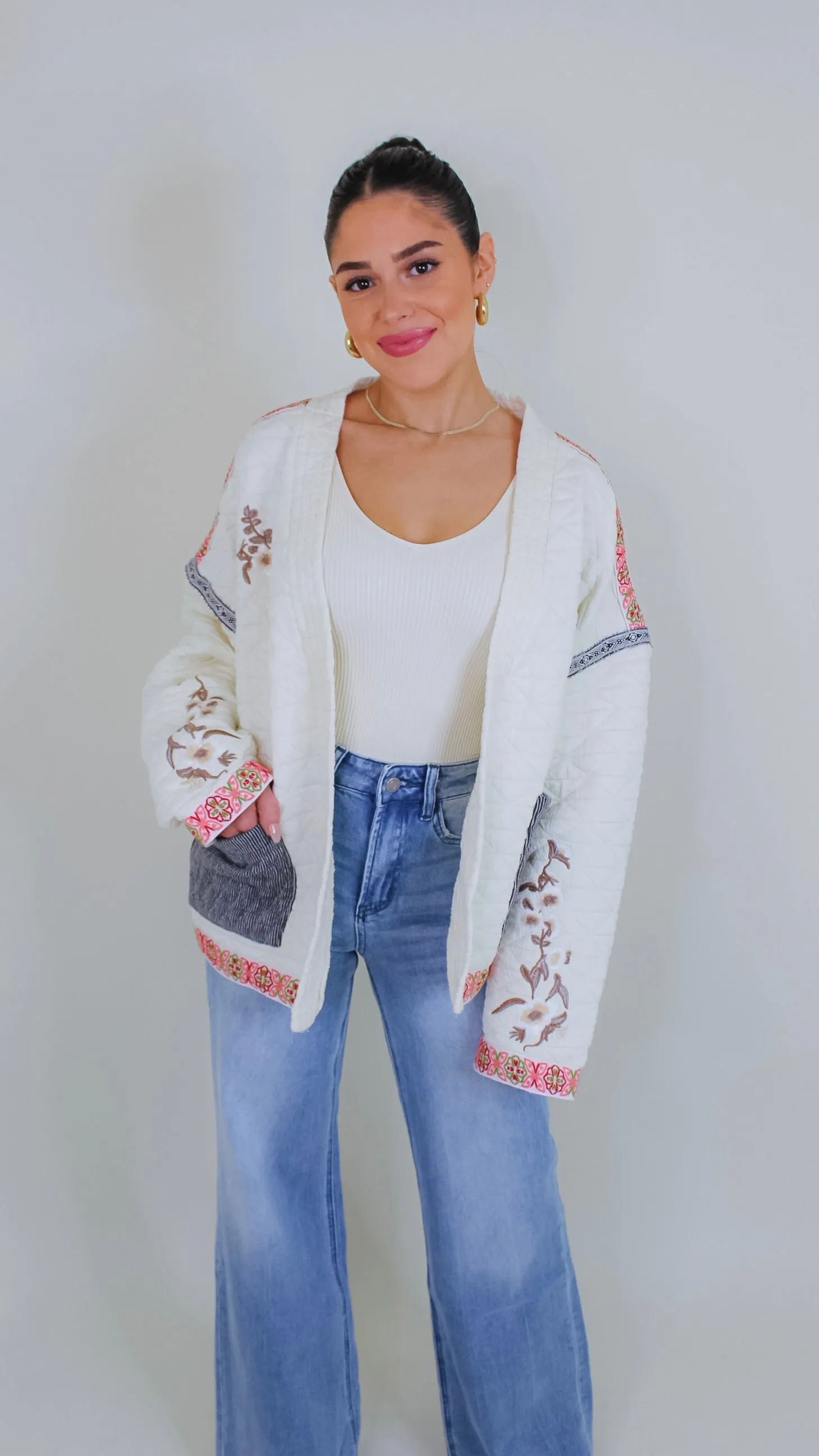Clara Cream Quilted Jacket