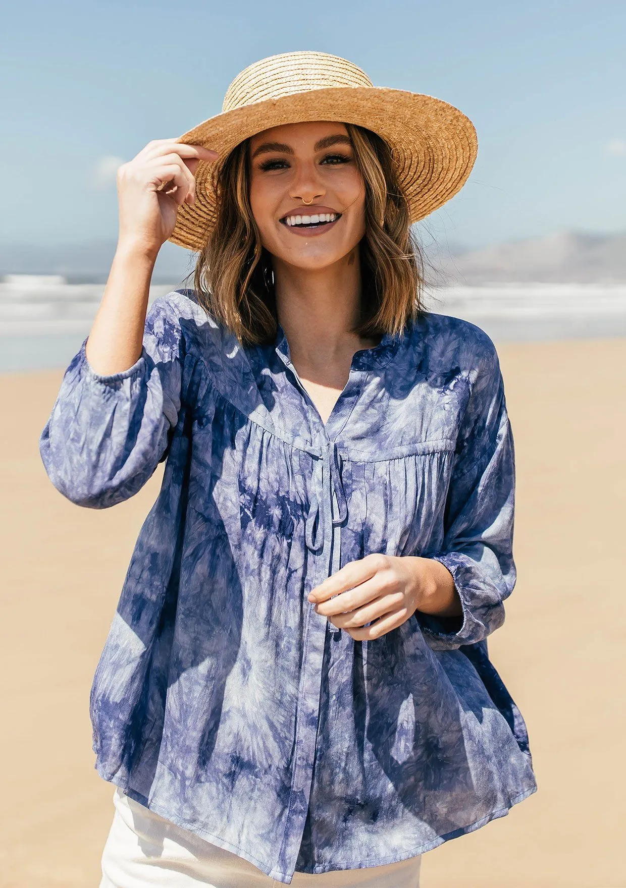 Cosmic Love Tie Dye Peasant Blouse