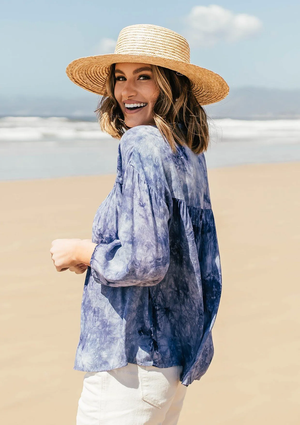 Cosmic Love Tie Dye Peasant Blouse