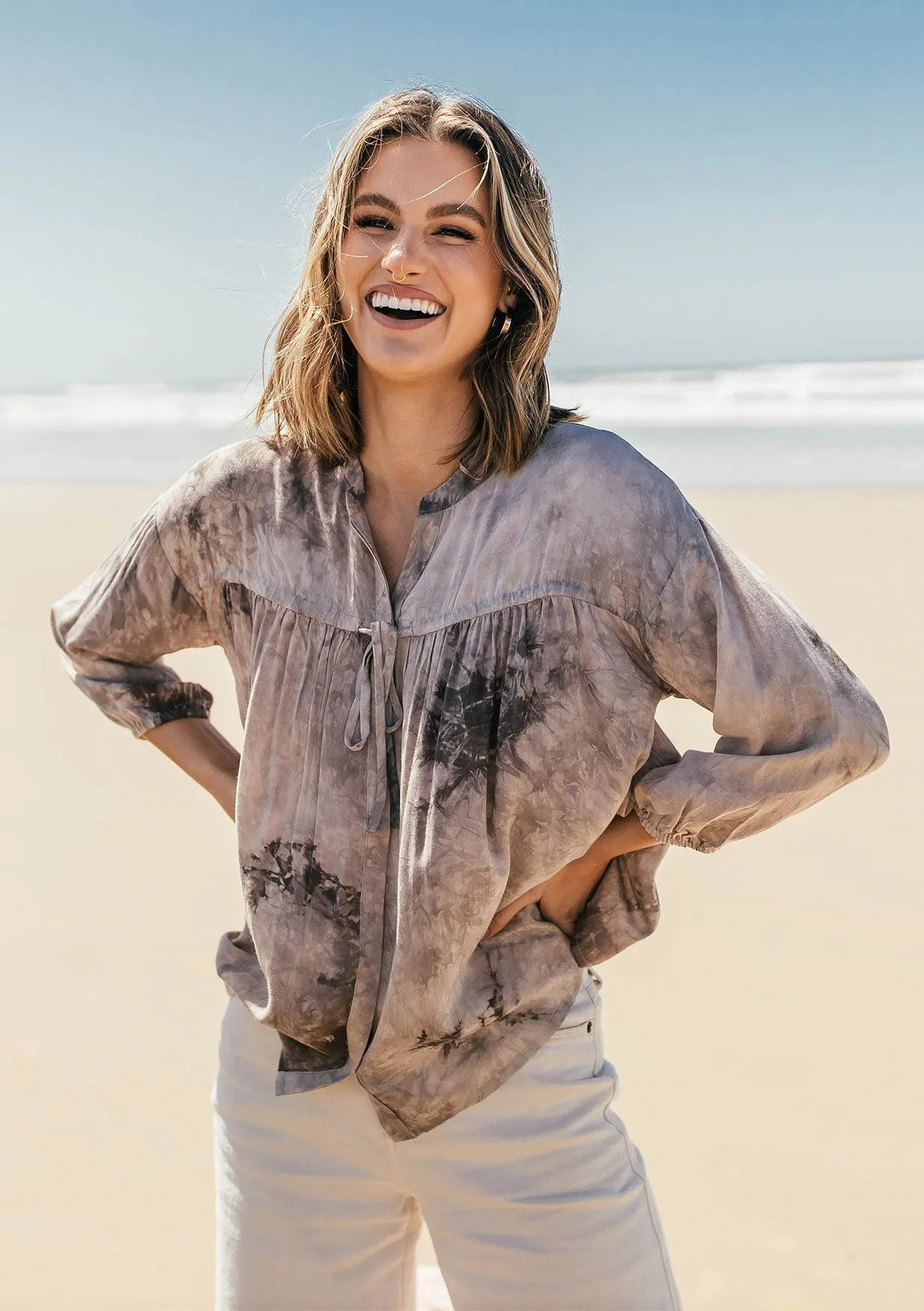 Cosmic Love Tie Dye Peasant Blouse