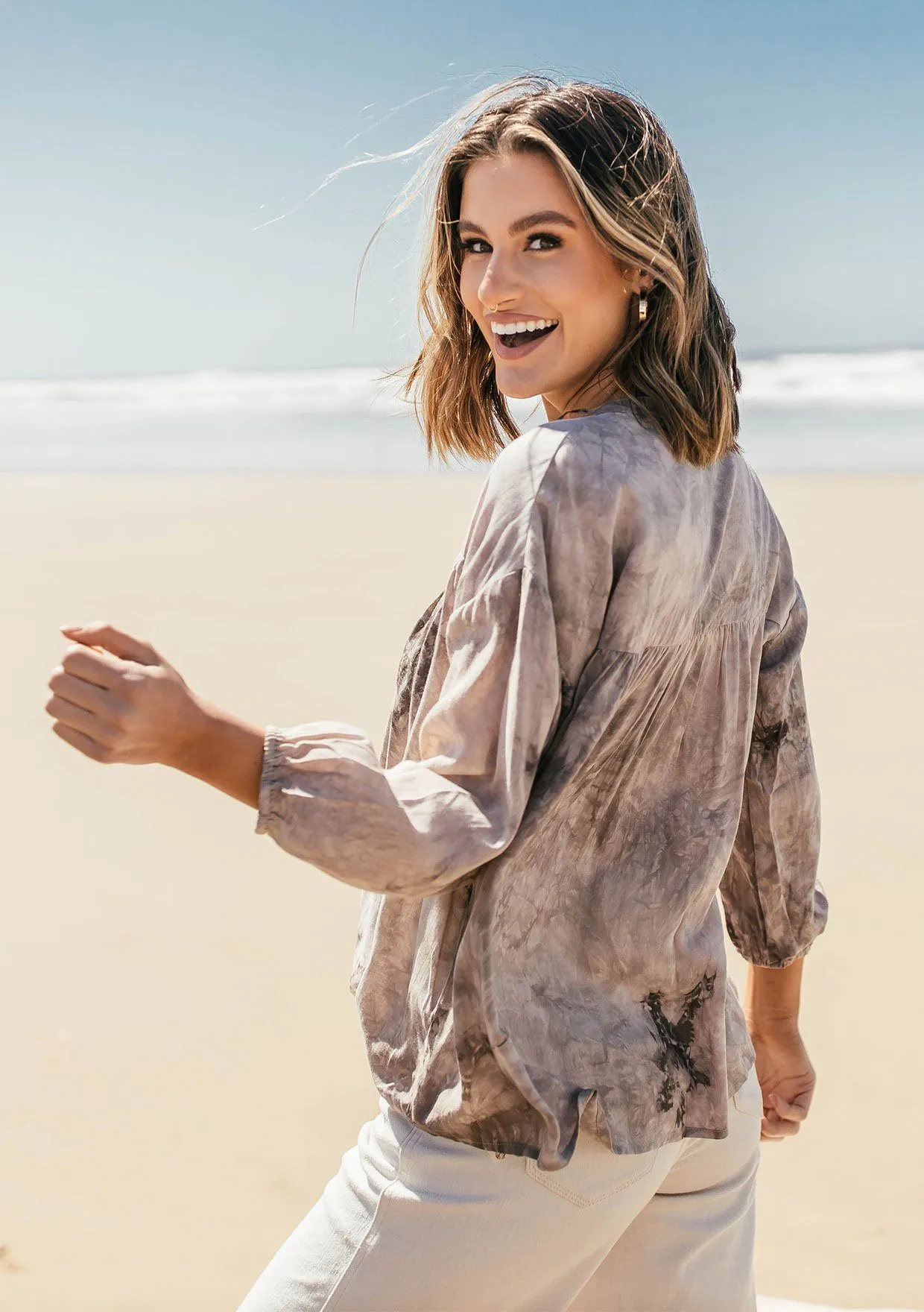 Cosmic Love Tie Dye Peasant Blouse