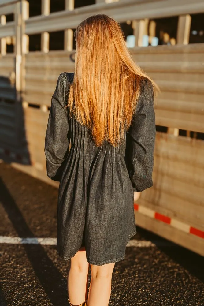 Dark Denim Long Sleeve Romper ILR4232