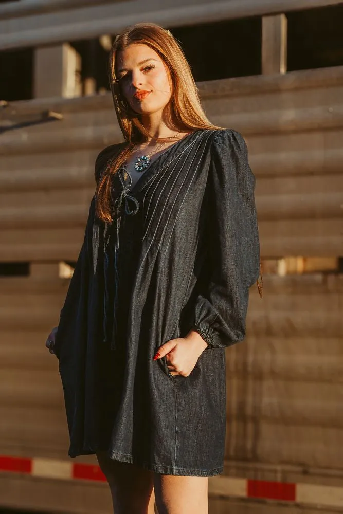 Dark Denim Long Sleeve Romper ILR4232
