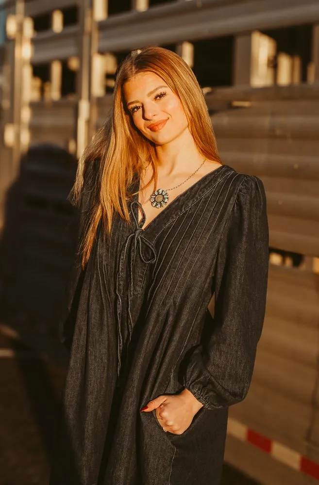 Dark Denim Long Sleeve Romper ILR4232