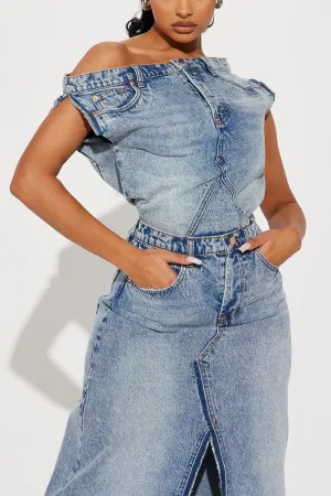 Denim Decision Skirt Set