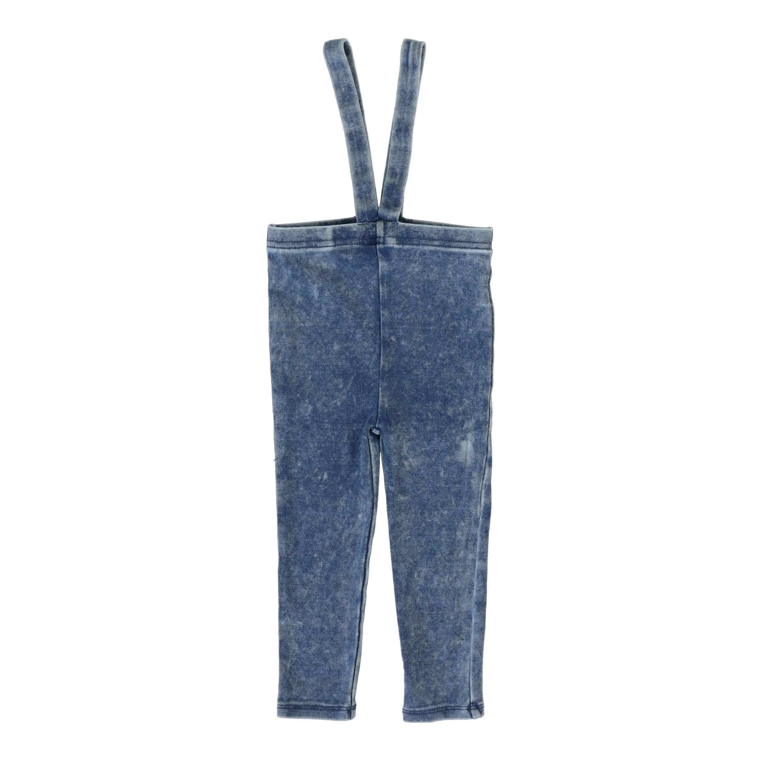 Denim Wash Suspender Leggings