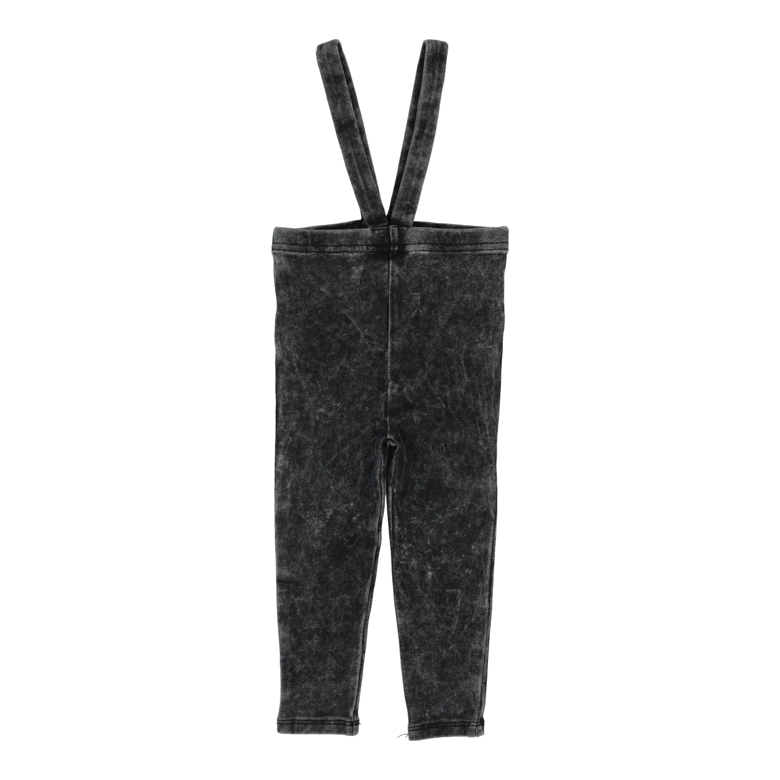 Denim Wash Suspender Leggings