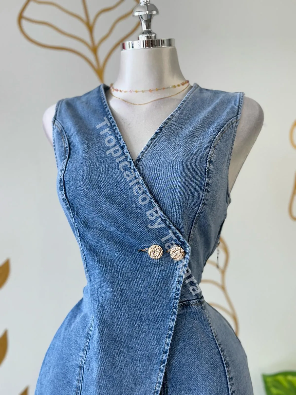 Denim Wrap Romper
