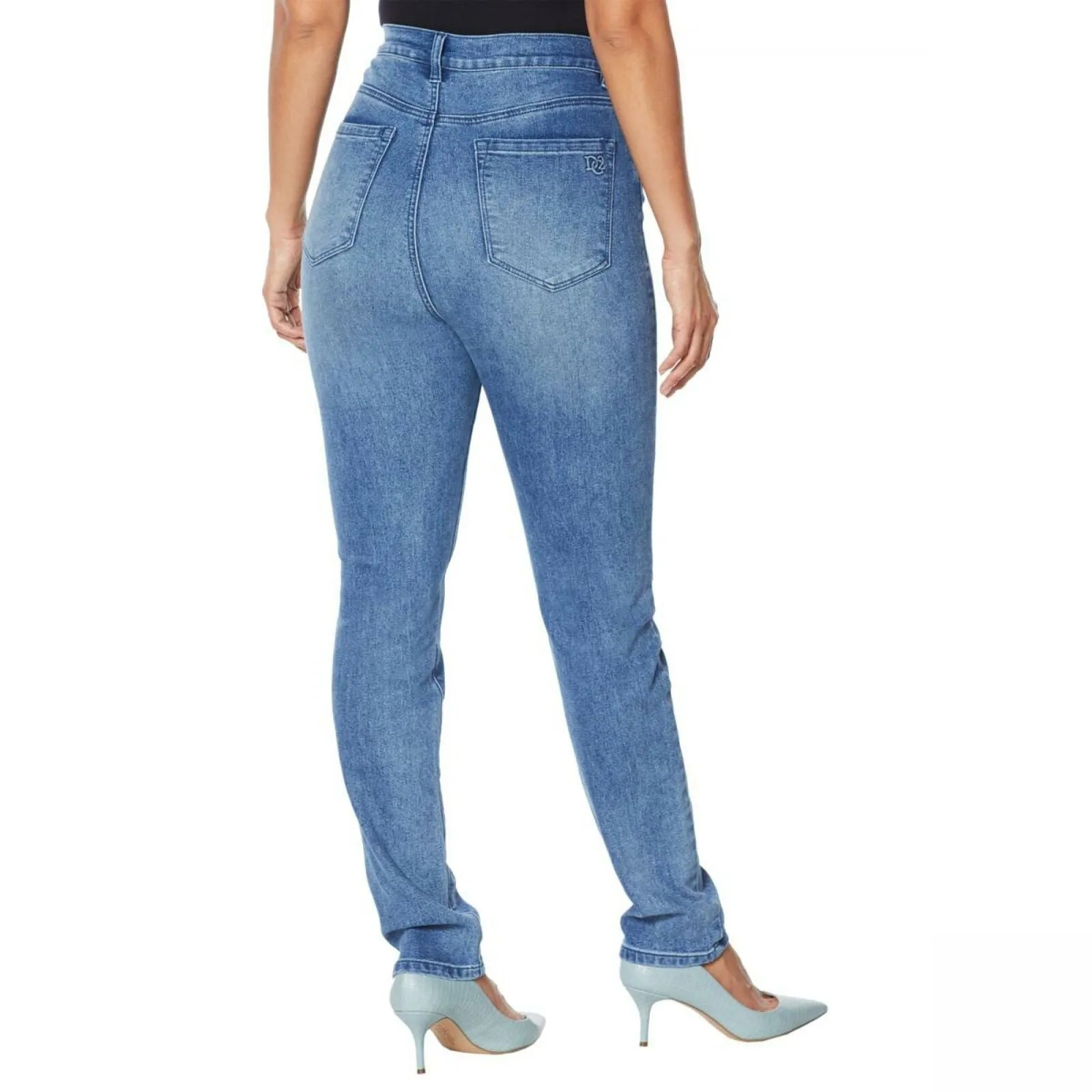 DG2 by Diane Gilman Women's Petite Embellished Distressed Skinny Jeans