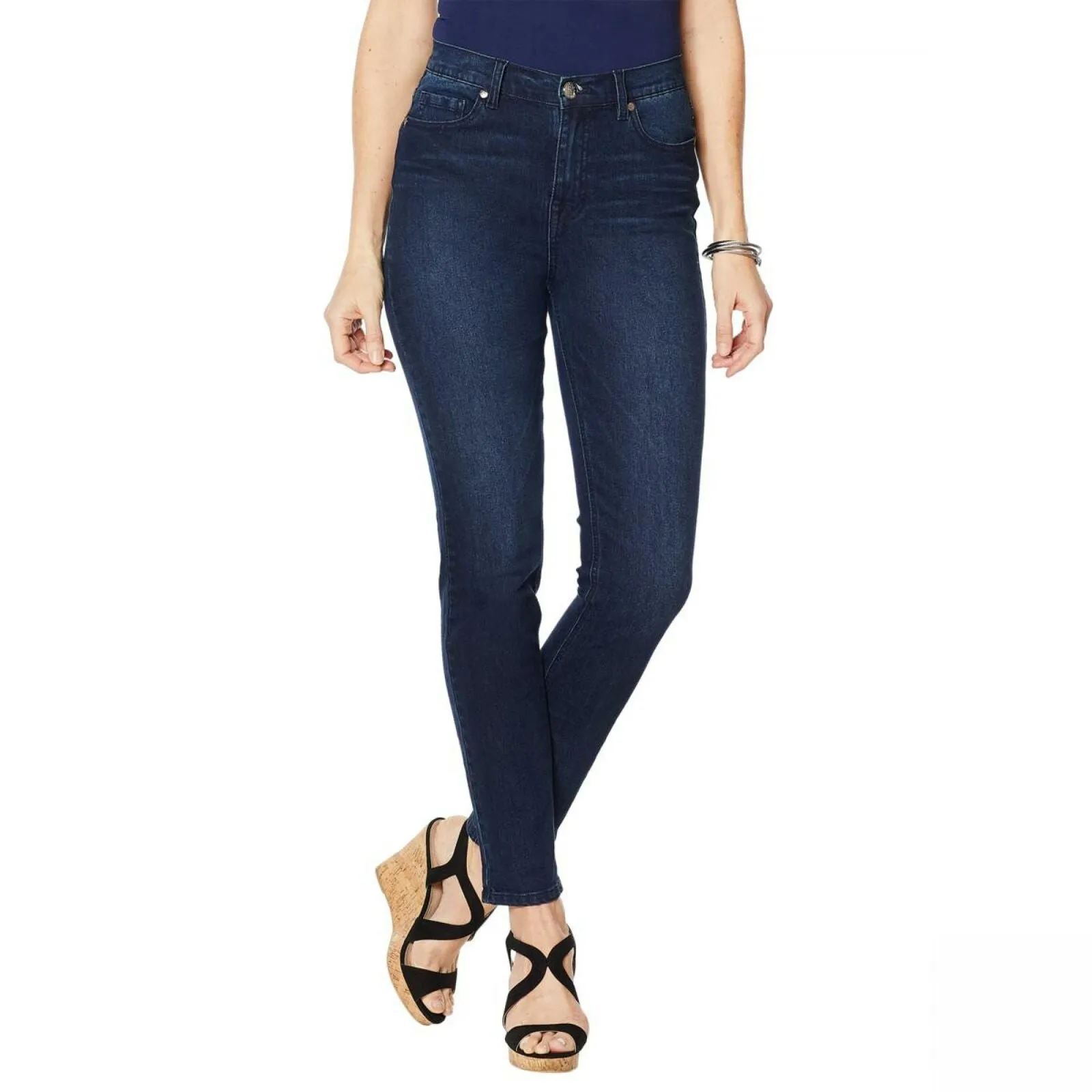 DG2 by Diane Gilman Women's Plus Classic Stretch Skinny Jeans Indigo 22W