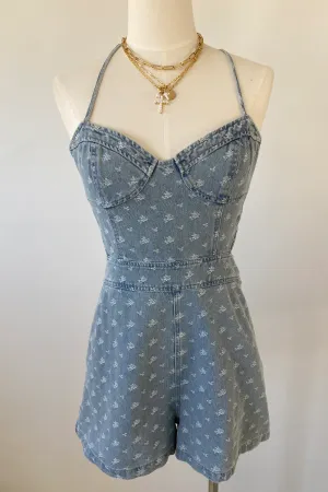 Distressed Denim Romper