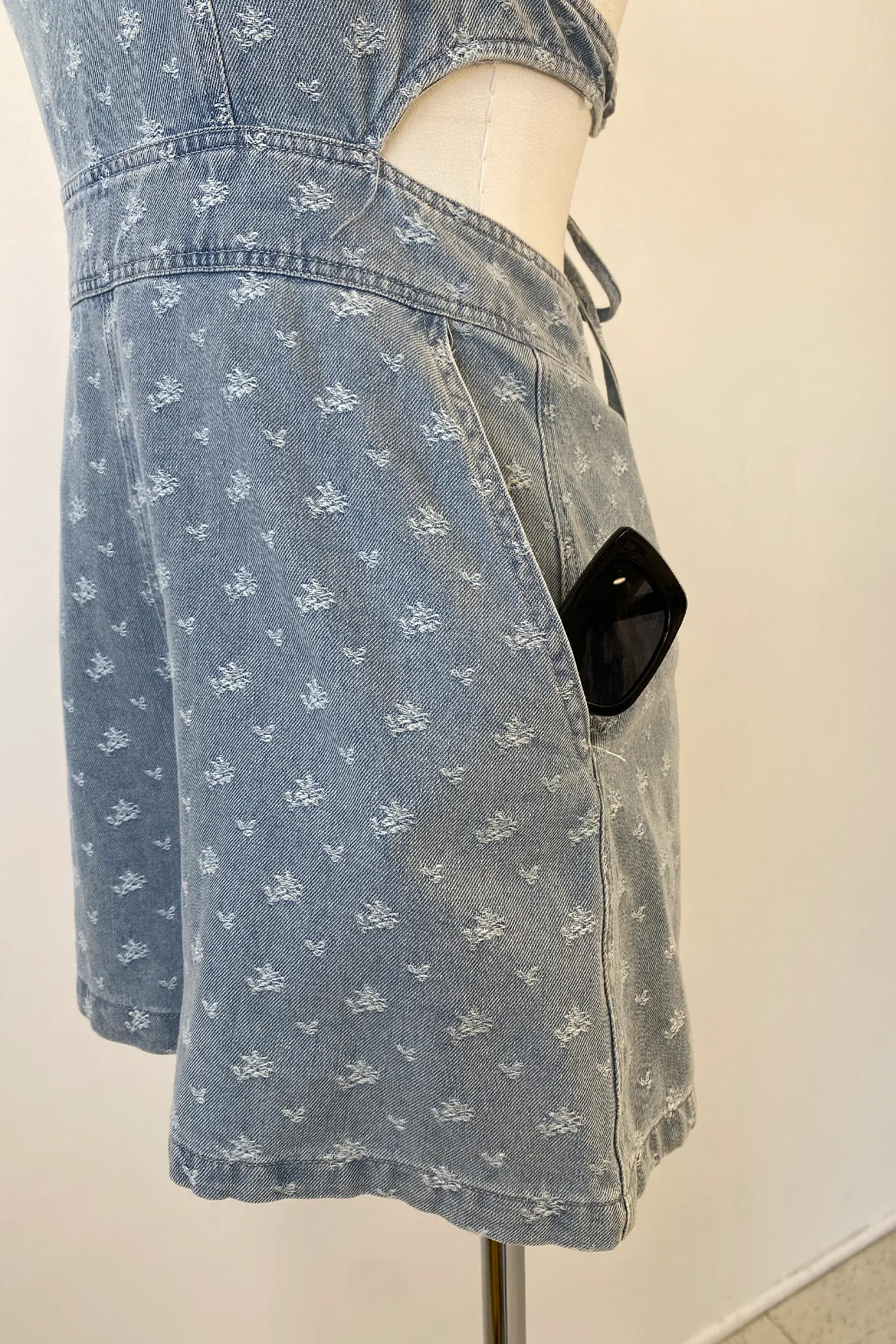 Distressed Denim Romper