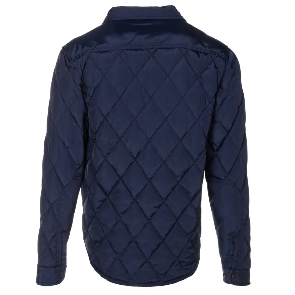 Down-filled Quilted Shirt Jacket | Navy