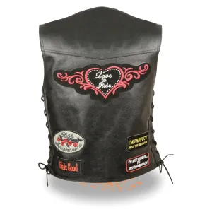 ELL4900 Ladies Side Lace Love to Ride" Vest Pre-Patched