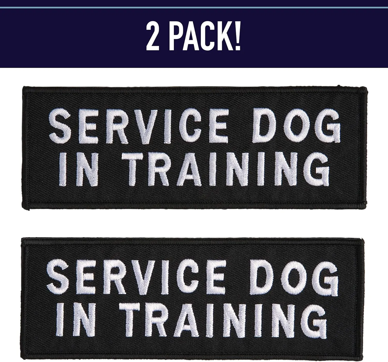Embroidered "Service Dog" Patches with Hook/Loop