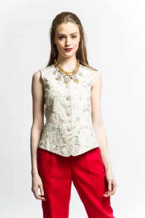 Embroidered Vest (Natural) Style 7959