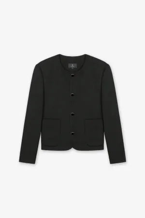 FRANKIE BOUCLE COLLARLESS JACKET