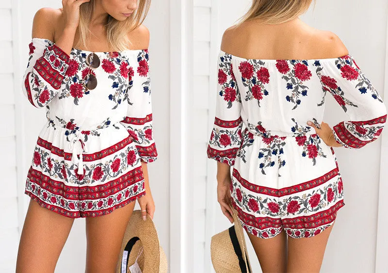 Gemma Off Shoulder Floral Romper