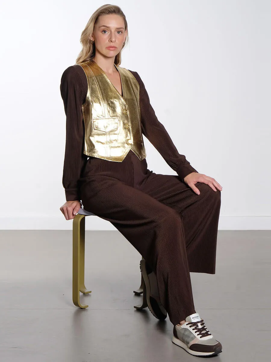 Gold Foil Denim Vest