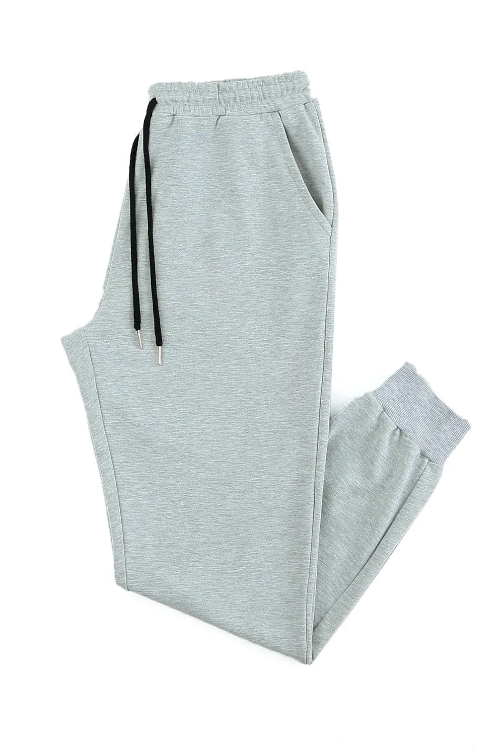 Gray Elastic Waist Men's Joggers Pants