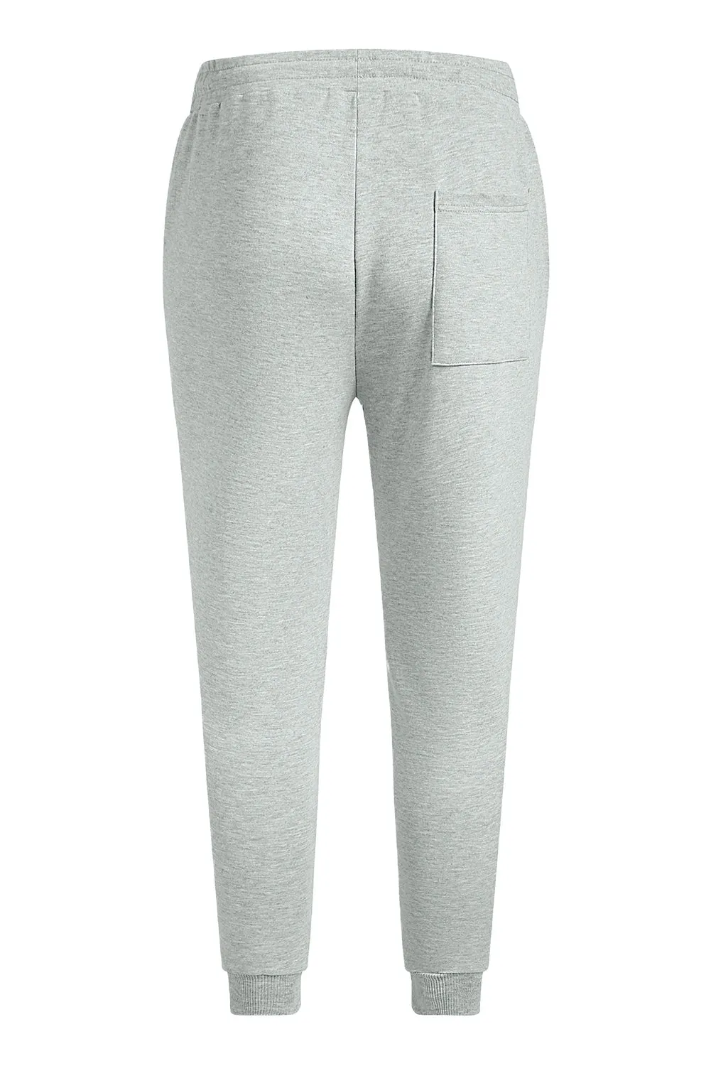 Gray Elastic Waist Men's Joggers Pants