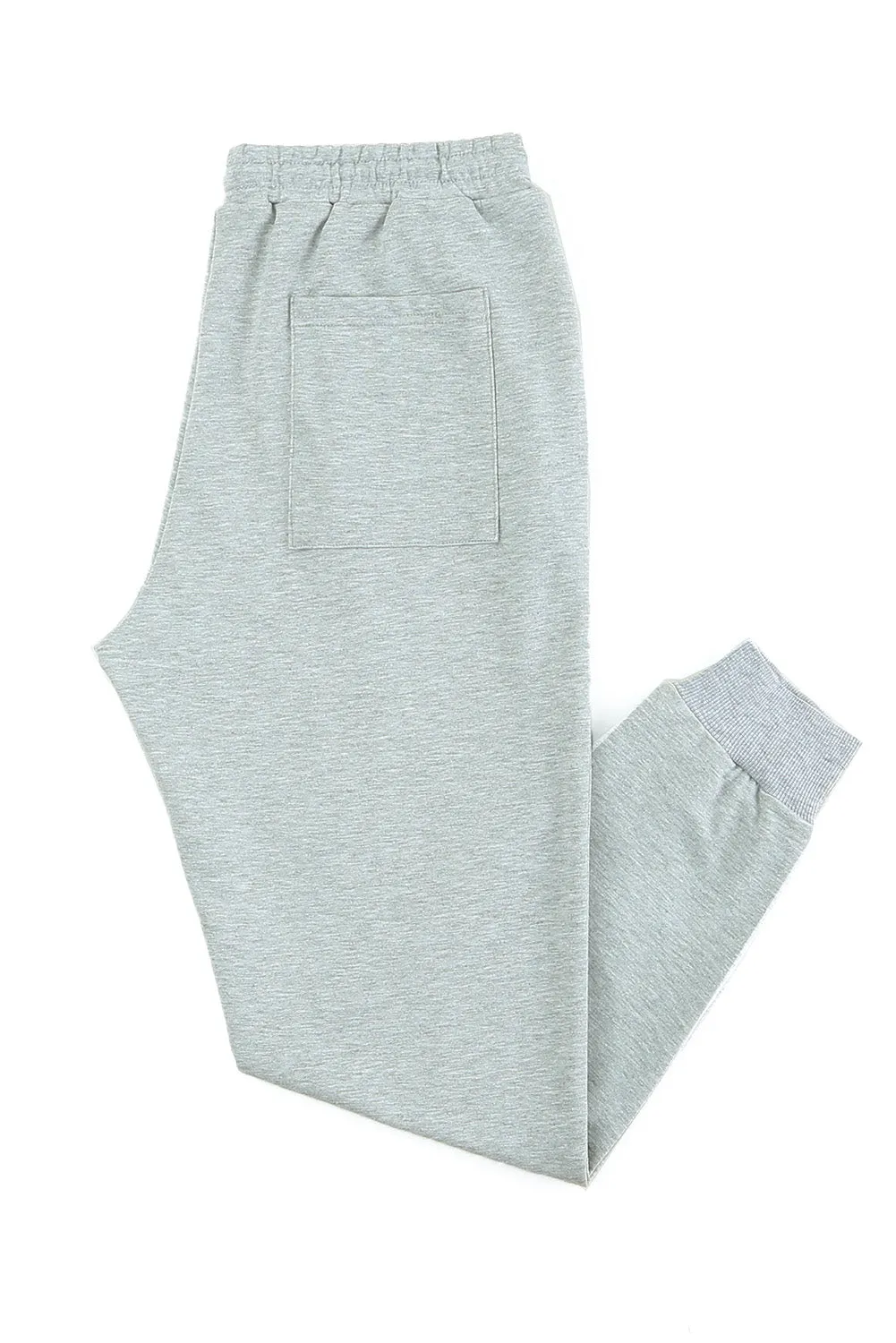 Gray Elastic Waist Men's Joggers Pants