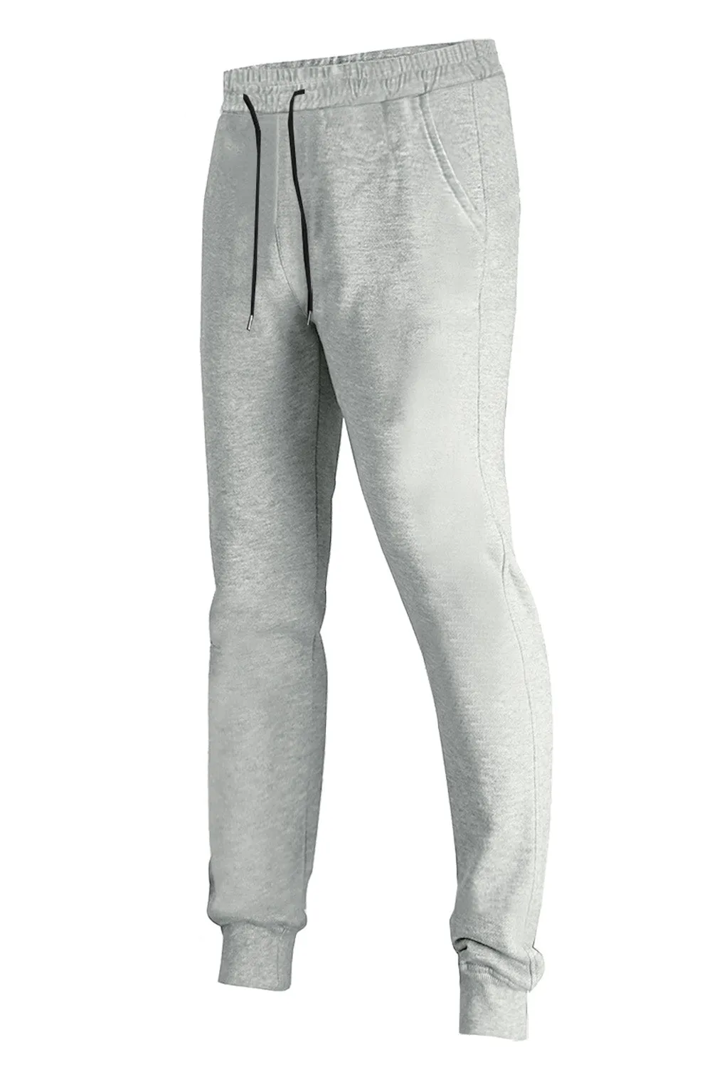 Gray Elastic Waist Men's Joggers Pants