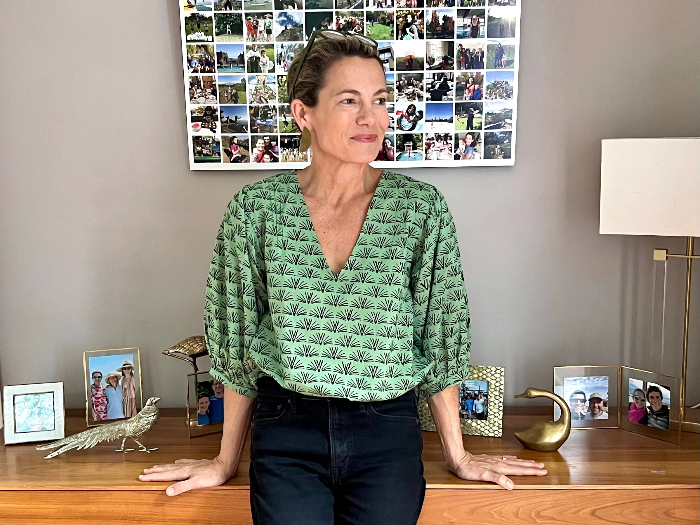 Green Blackbuck Puffy Sleeve Blouse