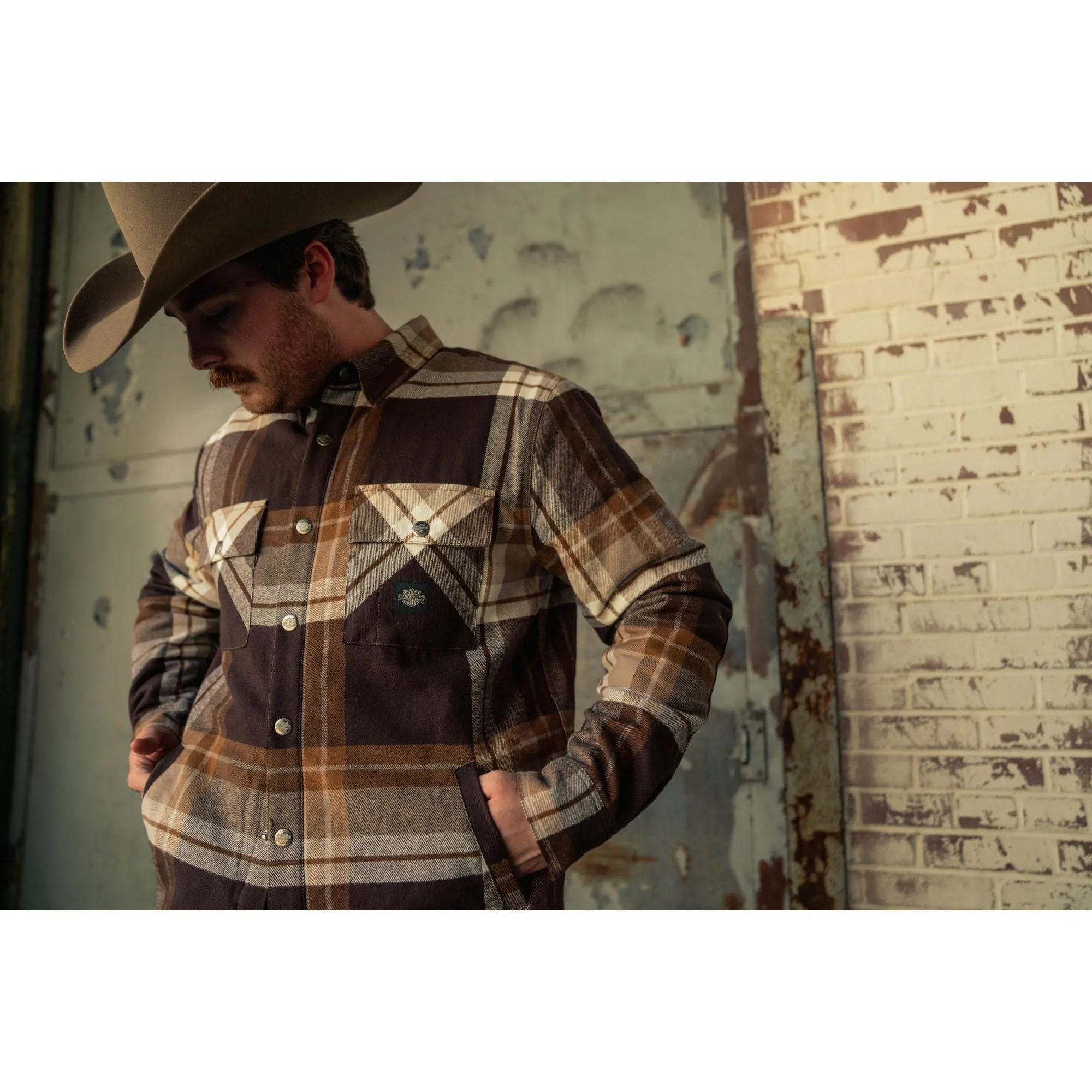 Harley-Davidson® In Between The Line Shirt Jacket - Plaid - Java & Toffee