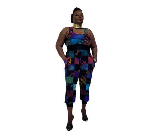 High Waist Patchwork Jogger Pants