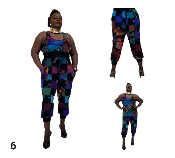 High Waist Patchwork Jogger Pants