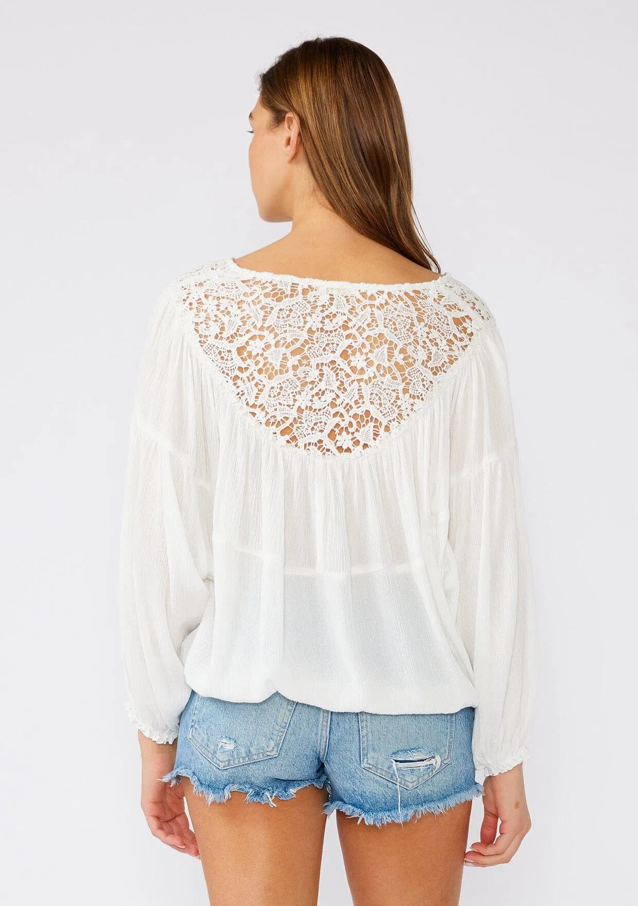 Johanne Crochet Peasant Top
