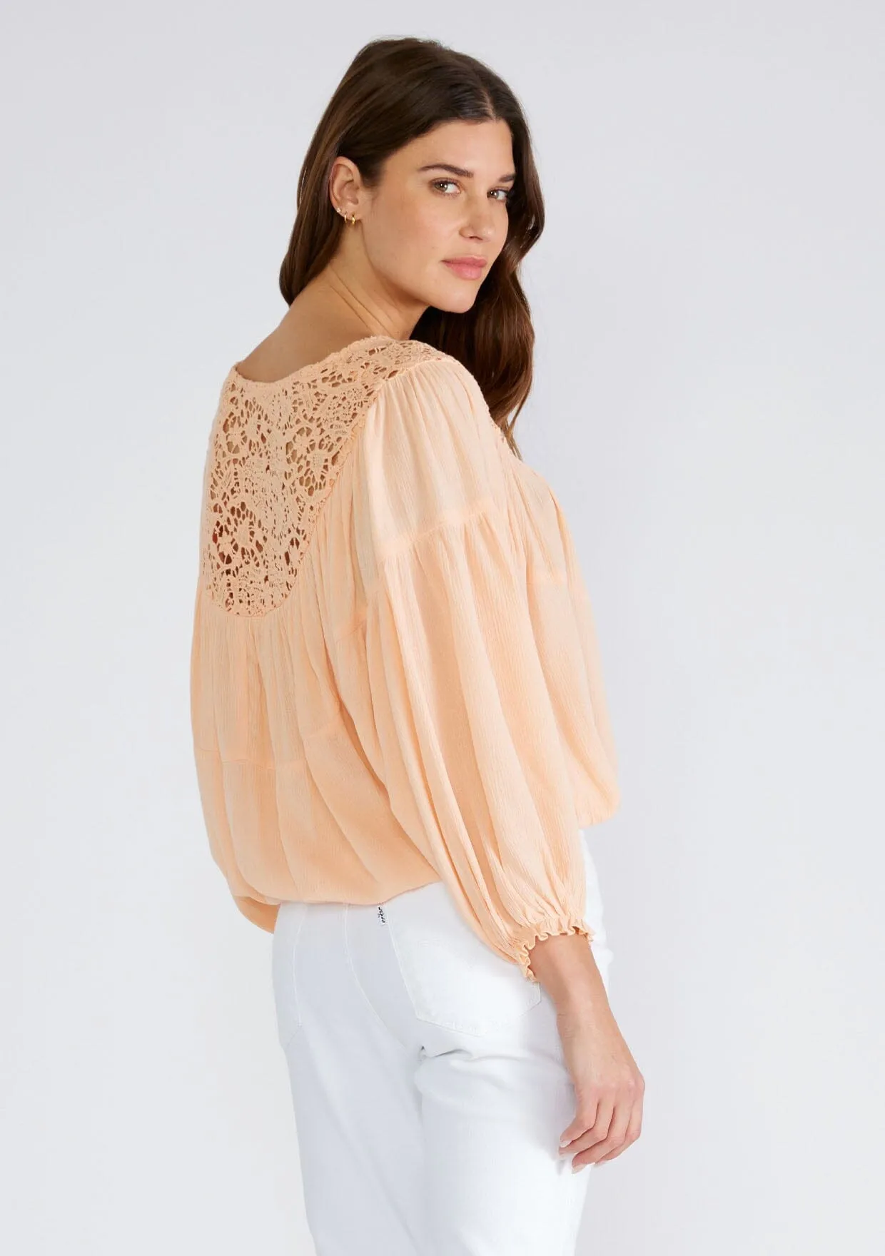 Johanne Crochet Peasant Top