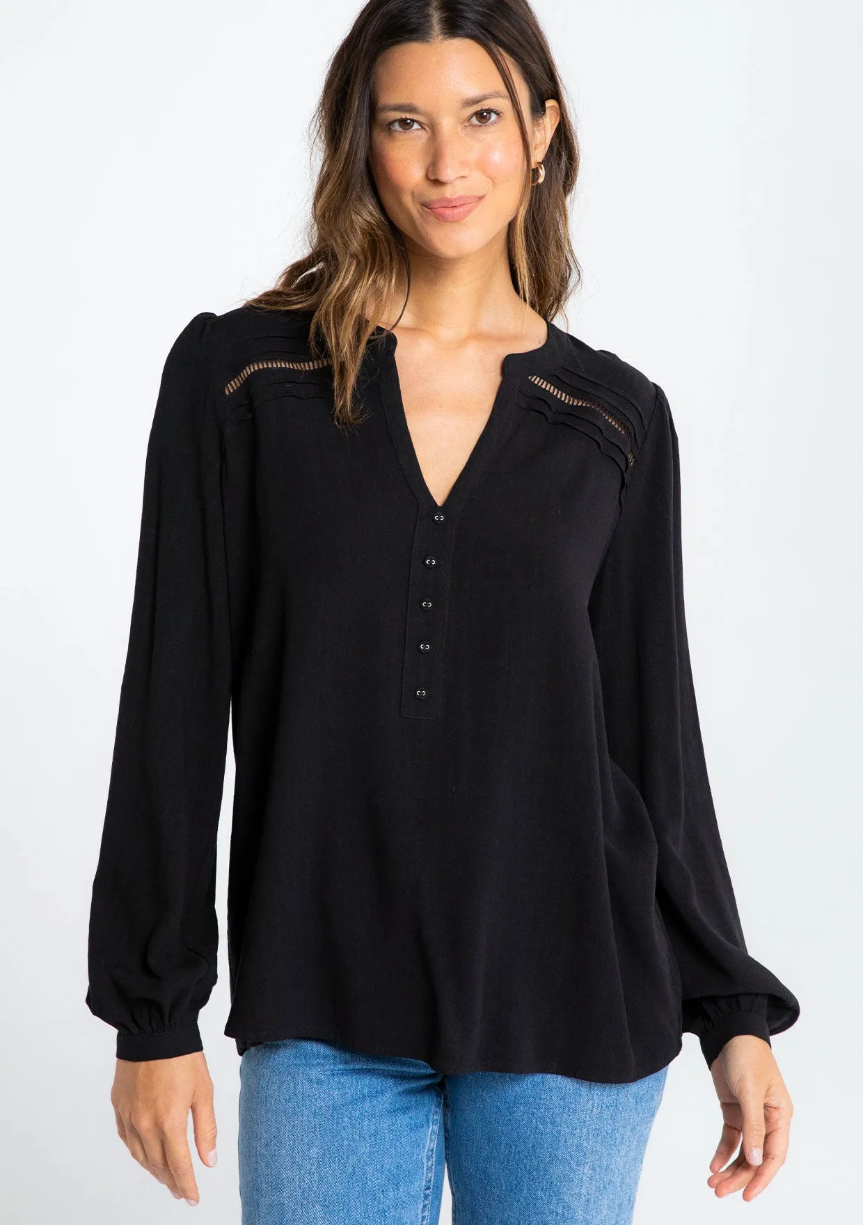 Linen Blend Bohemian Long Sleeve Blouse