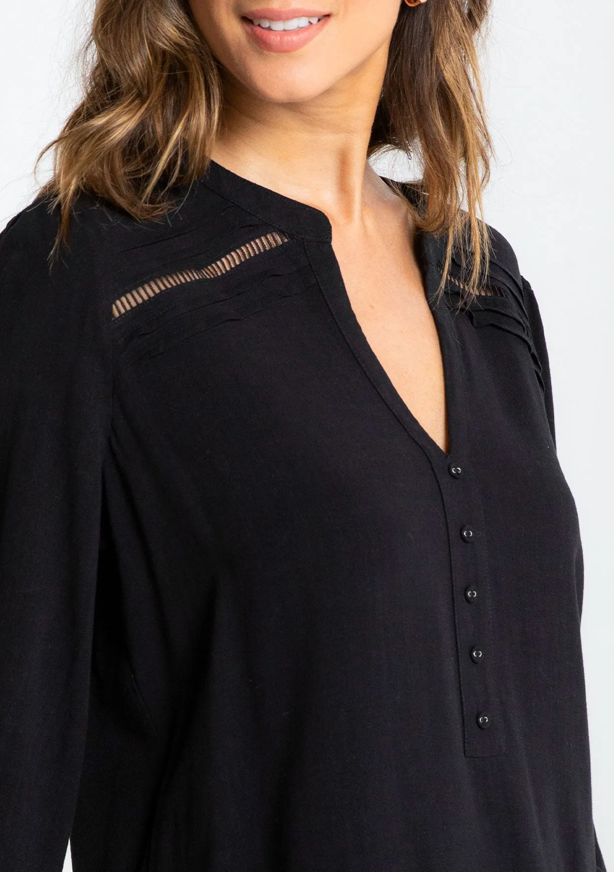 Linen Blend Bohemian Long Sleeve Blouse
