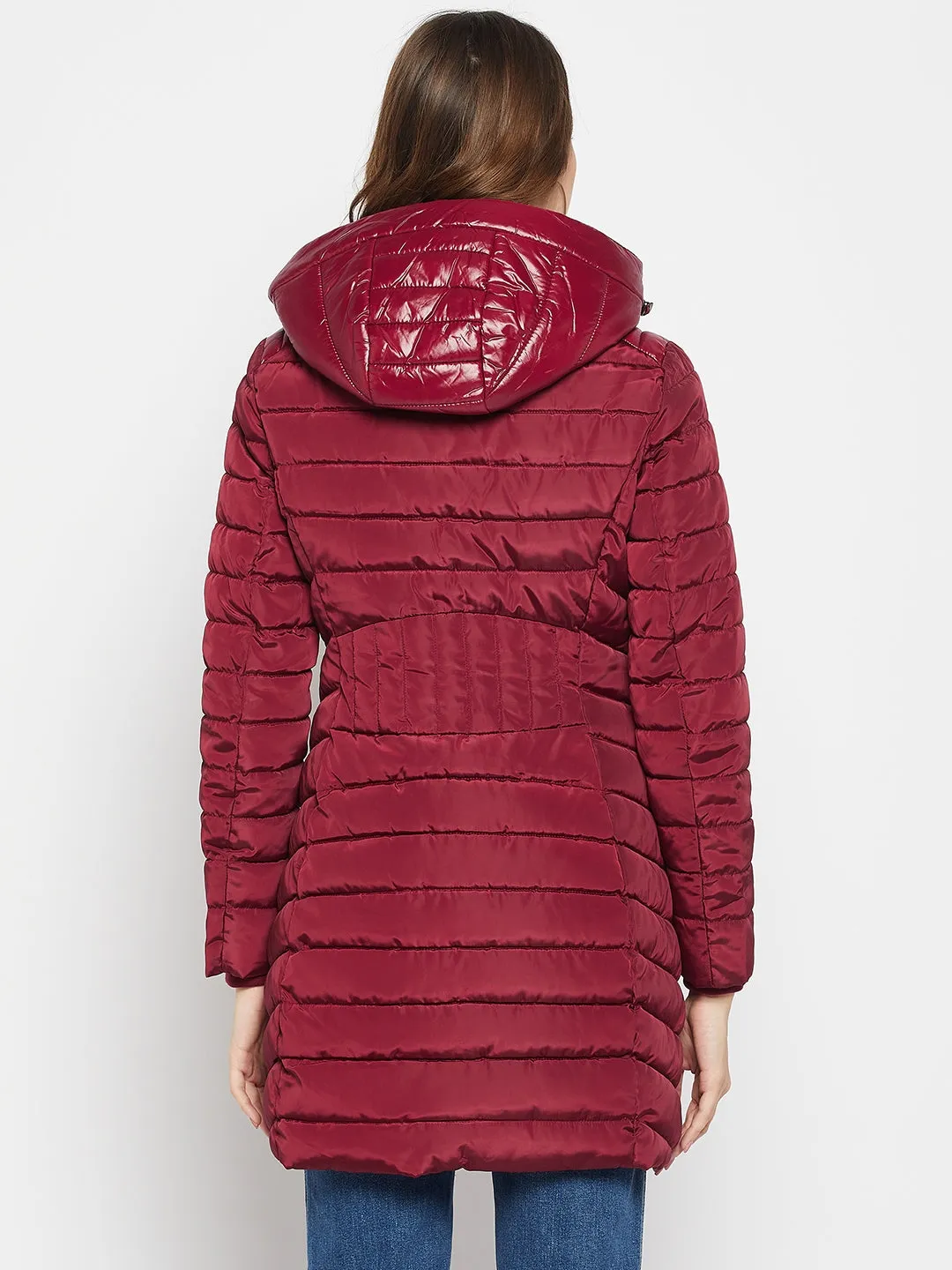 Madame Wine Quilted Long Jacket