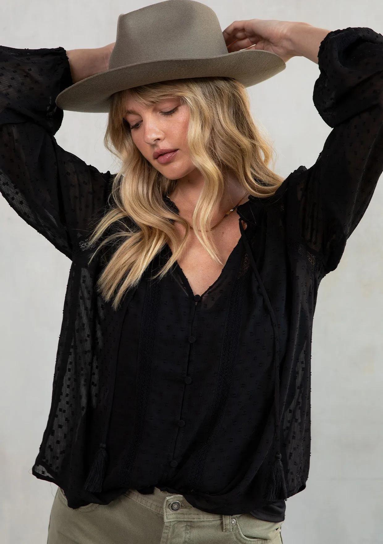 Melanie Chiffon Peasant Top