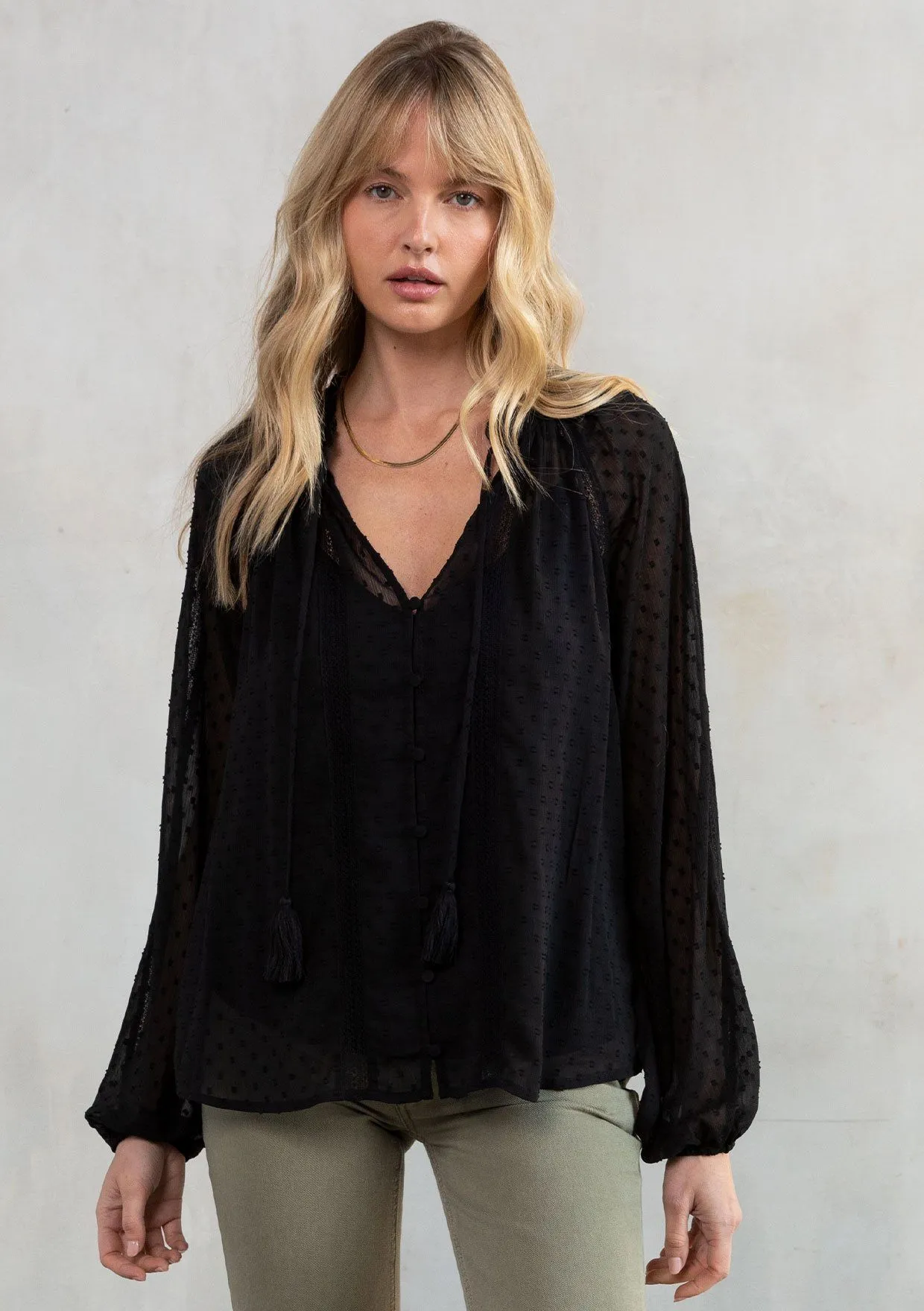 Melanie Chiffon Peasant Top
