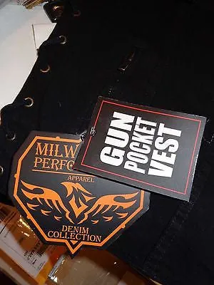 MEN'S SON OF ANARCHY BLUE DENIM MOTORCYCLE VEST 1 GUN POCKET INSIDE
