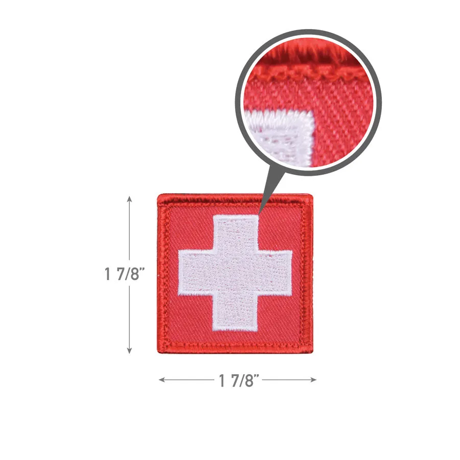 MilSpec White Cross Red Morale Patch